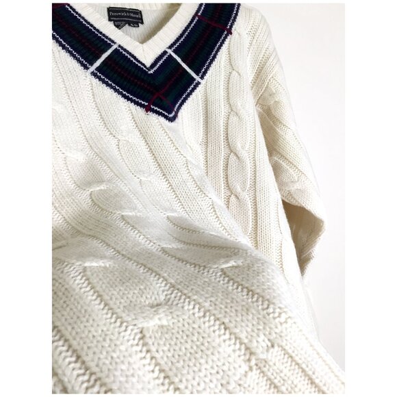 Vintage Preswick and Moore 100% Pure Virgin Wool Thick Cable Knit Tennis Sweater - Picture 7 of 7
